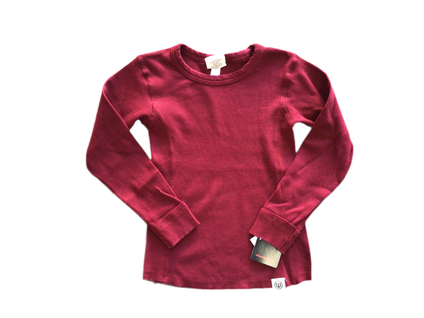 Wine waffle knit long sleeve