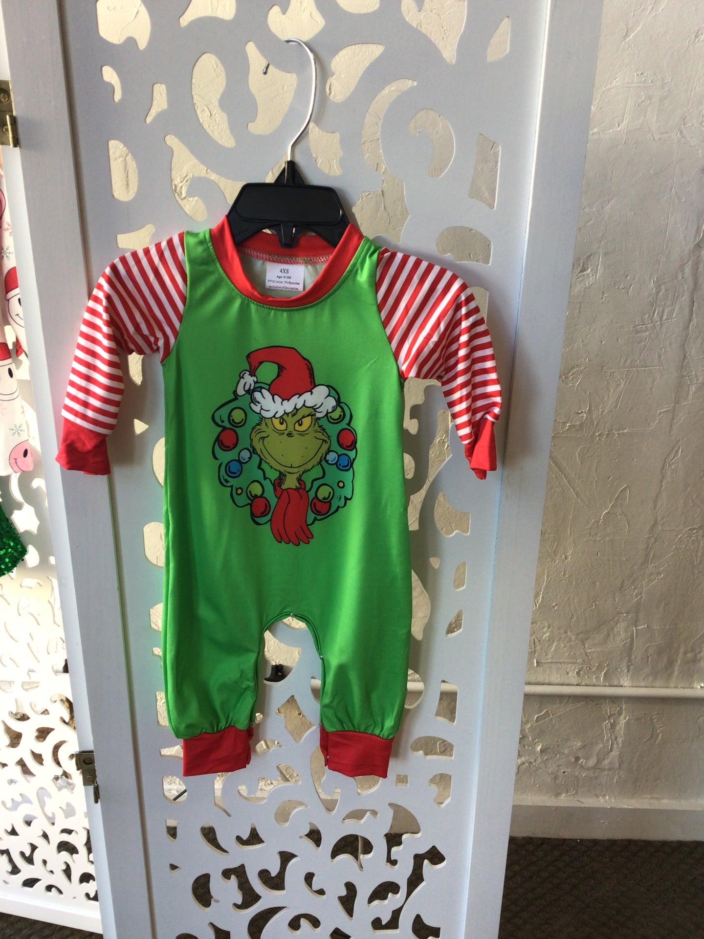 Boys Green Grinch Romper