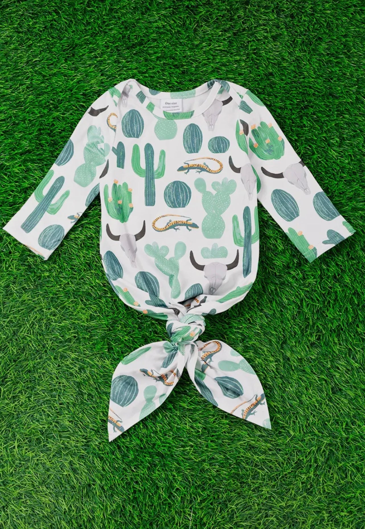 Succulent printed infant gown