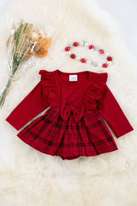 Red Plaid Infant Dress